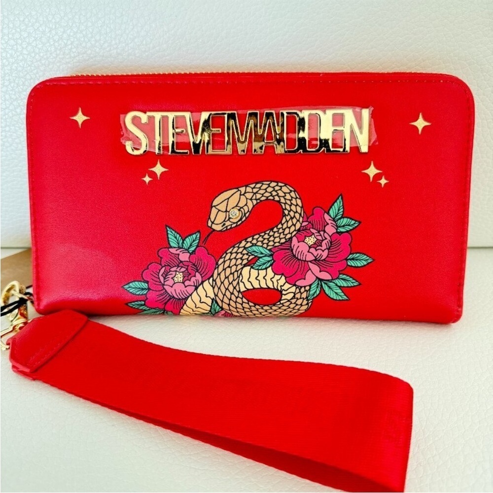 Steve Madden Red Wallet With Snake Design - image 2